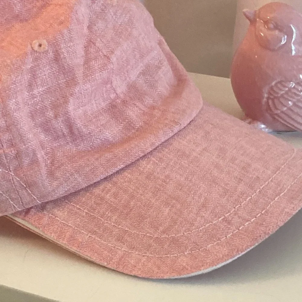 Soft Pink Linen-Texture Baseball Cap - Unbranded